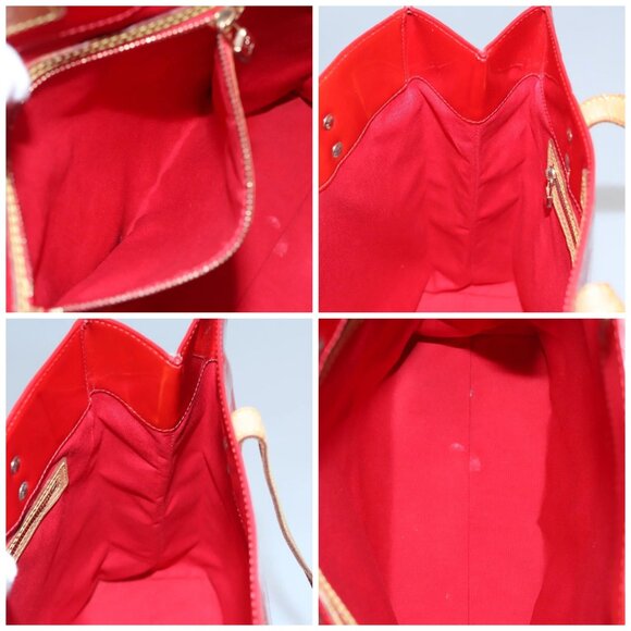 LOUIS VUITTON Monogram Vernis Reade MM Hand Bag Red Rouge M91086 LV Auth BD284 - Picture 16 of 16